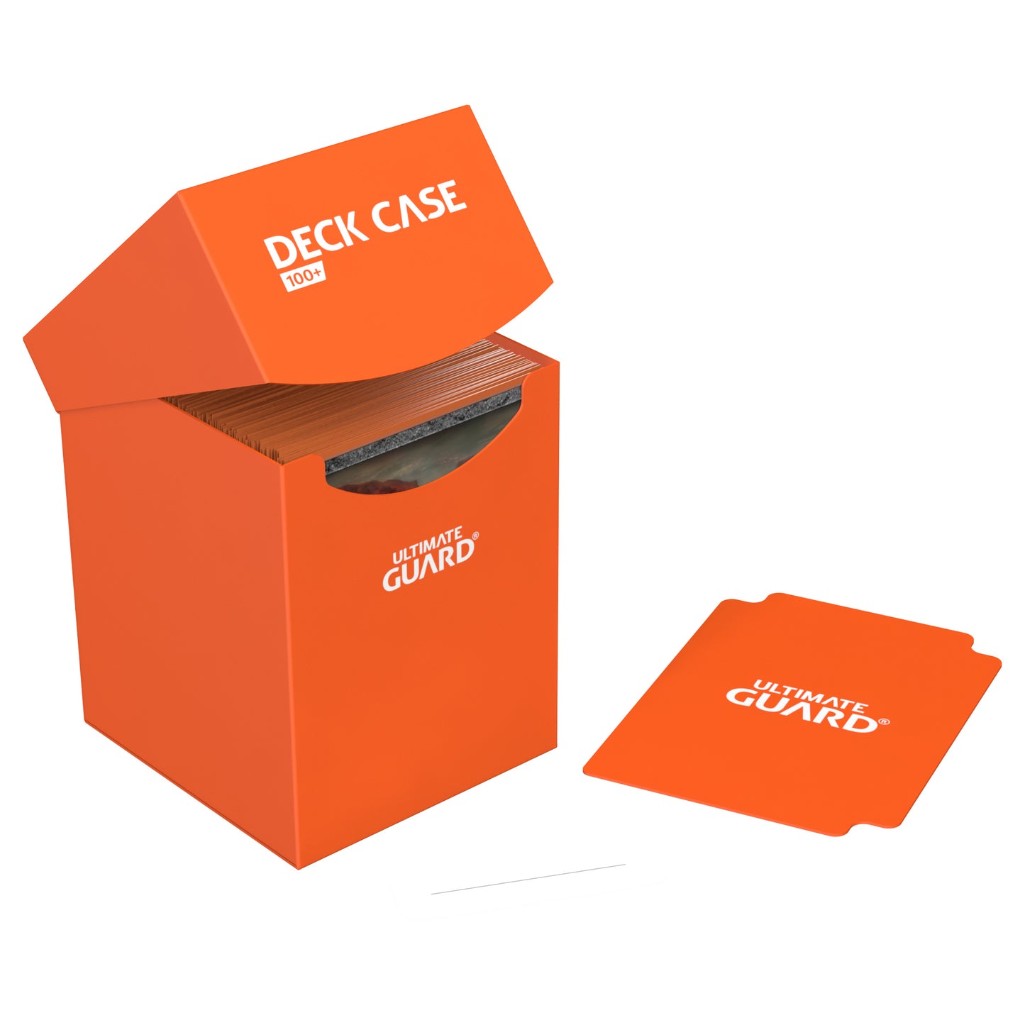 Ultimate Guard 100+ Orange Deck Box with label and divider