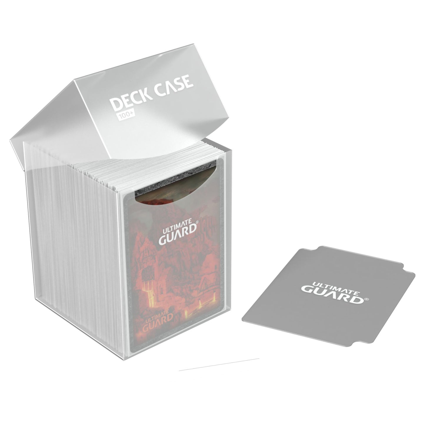 Ultimate Guard 100+ Transparent Deck Box with label and divider