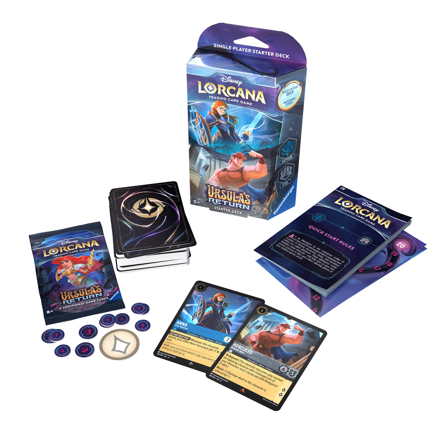 Lorcana Ursulas Return Anna & Hercules Starter Deck Contents