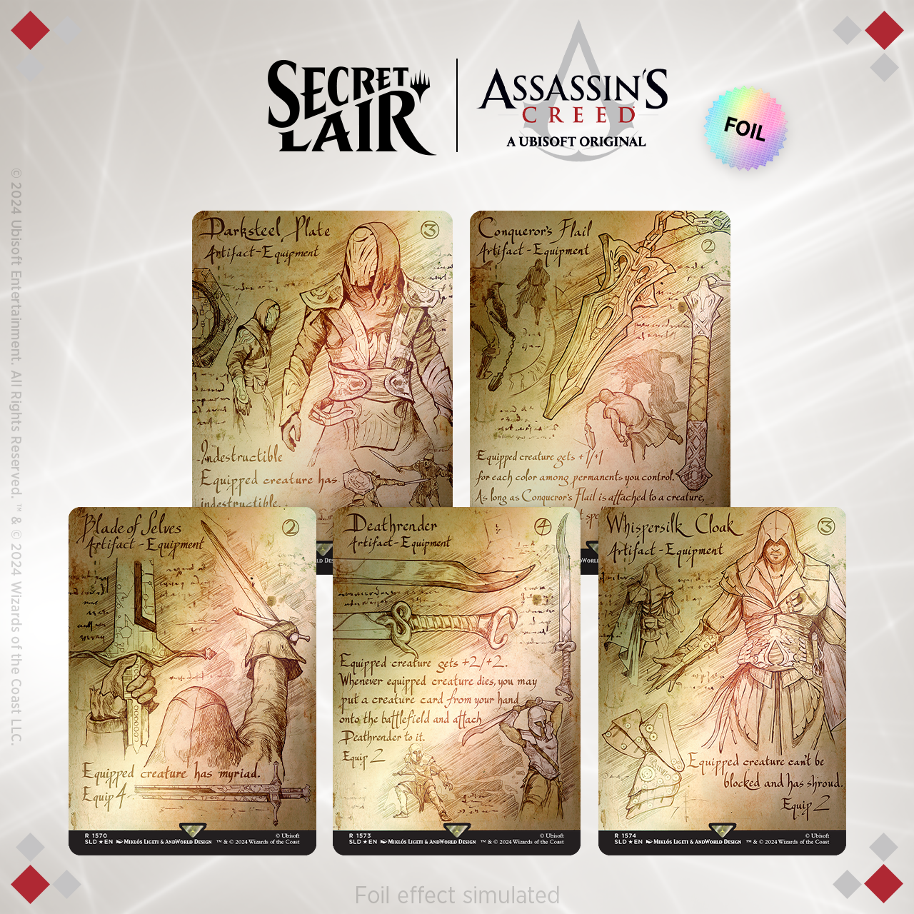 Magic The Gathering x Assassins Creed Da Vinci's Foil Secret Lair