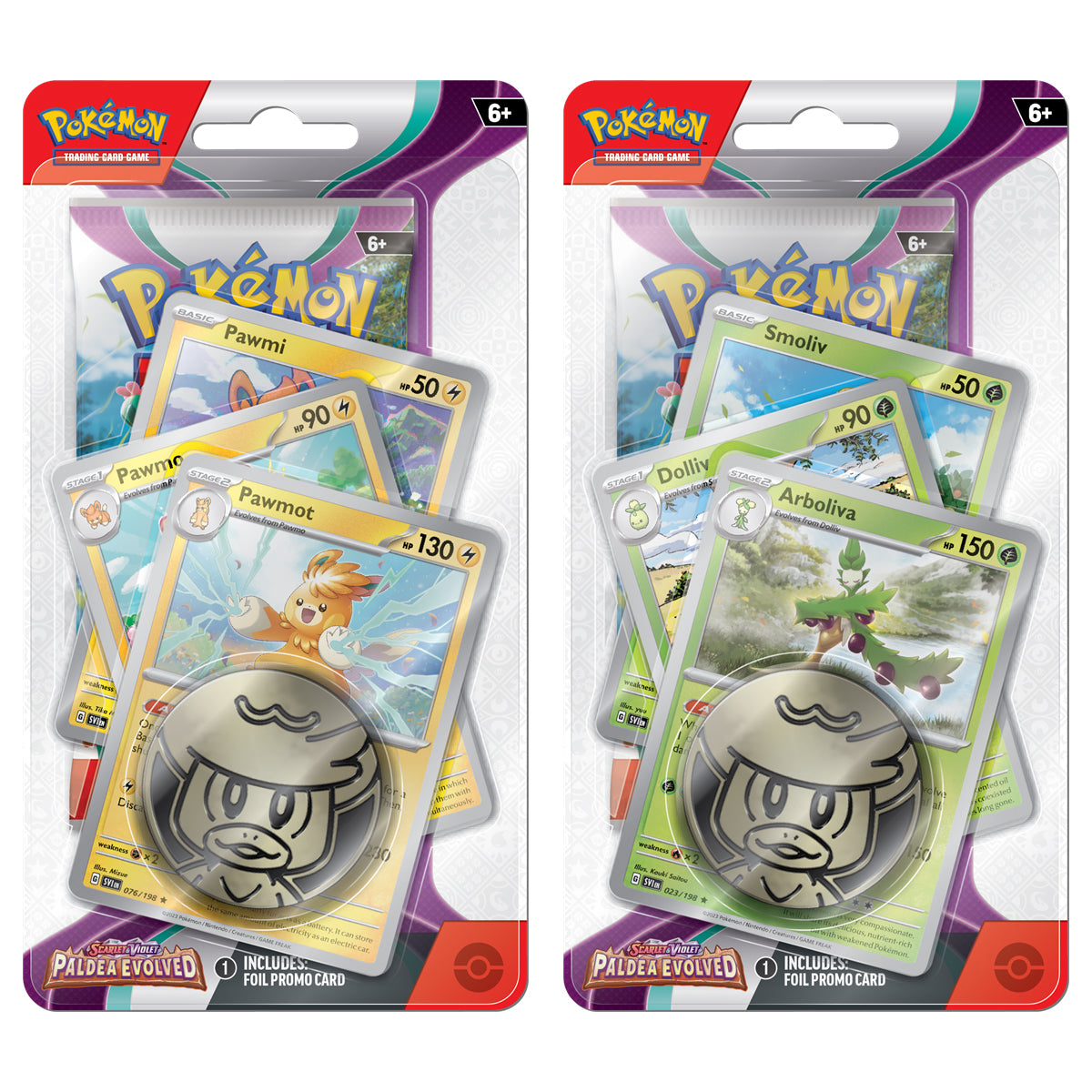 Pokemon Paldea Evolved Premium Checklane Blister Pack Pair