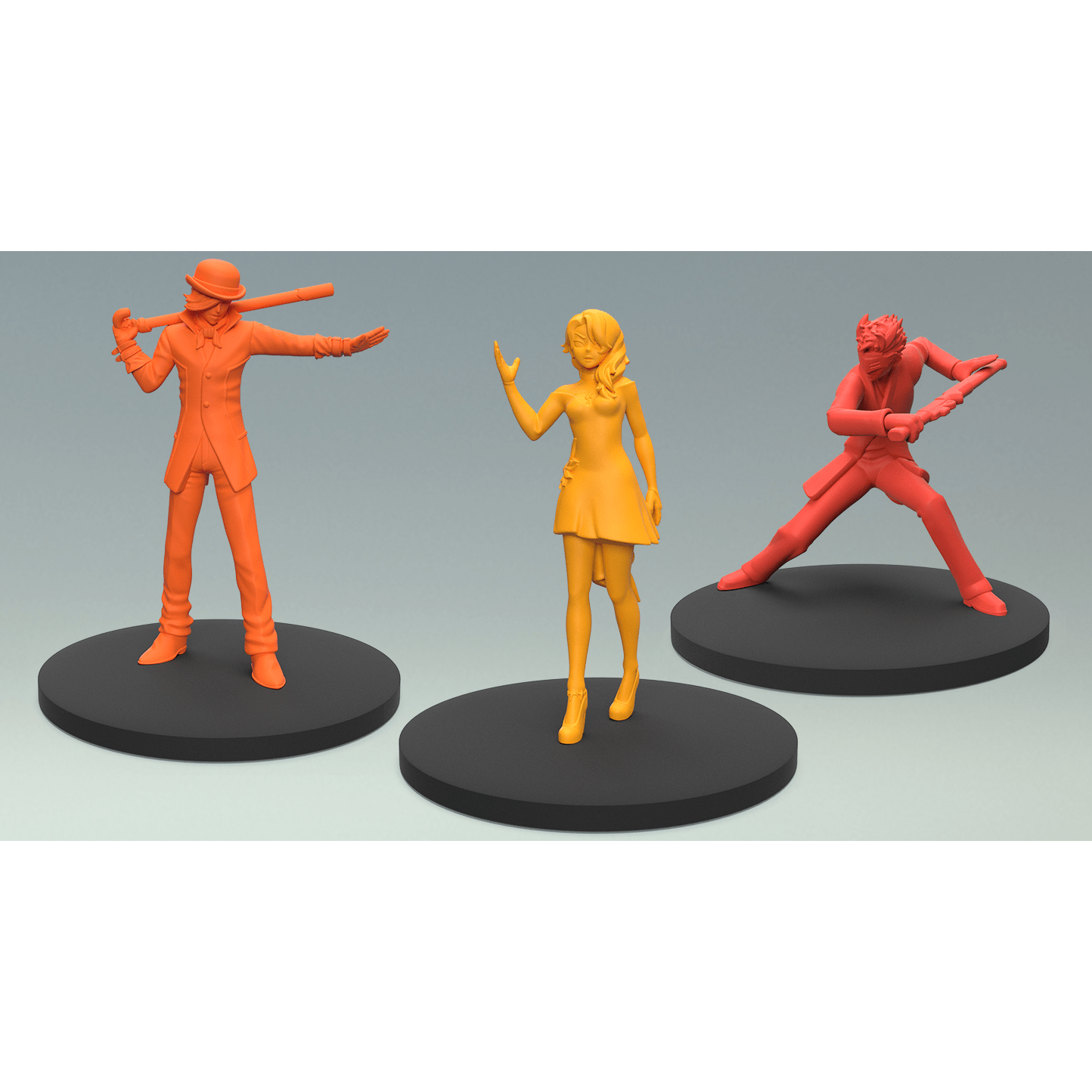 RWBY Roman Torchwick, Adam Taurus, and Cinder Fall Miniatures