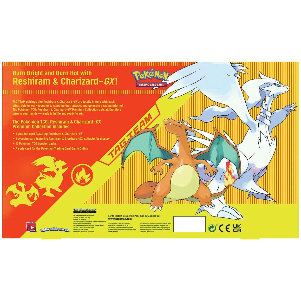 Pokemon TCG Reshiram and Charizard GX Premium Collection Box