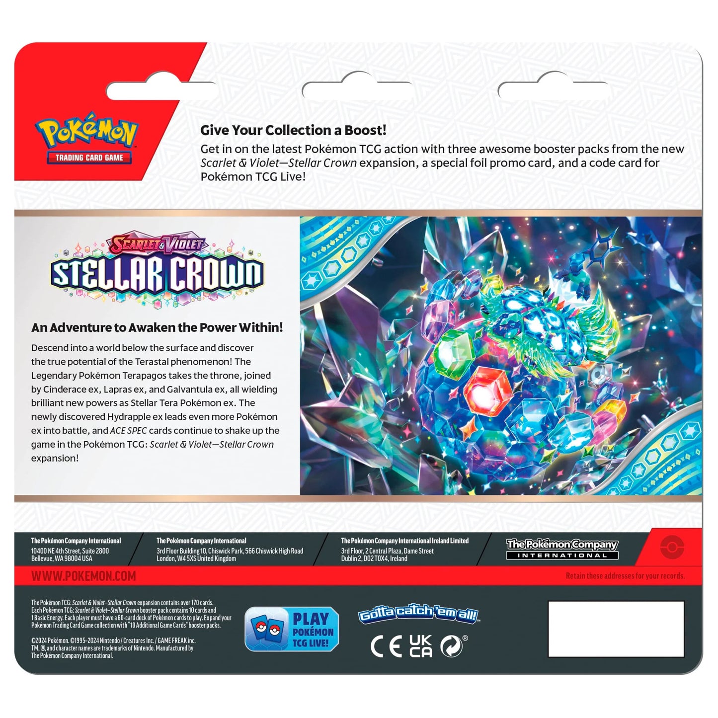 Pokemon Stellar Crown Triple Blister Pack Back