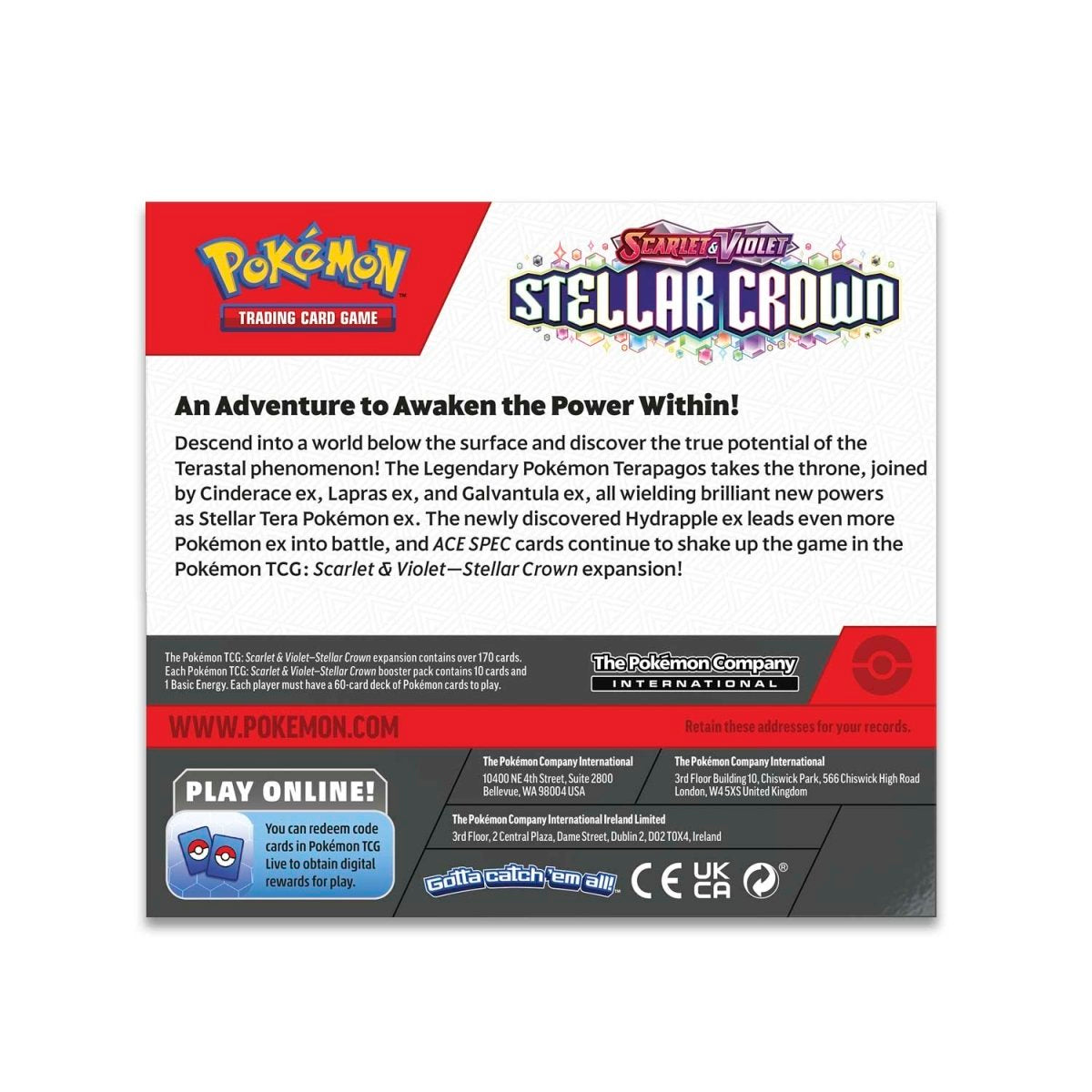 Pokemon Stellar Crown Booster Box Back