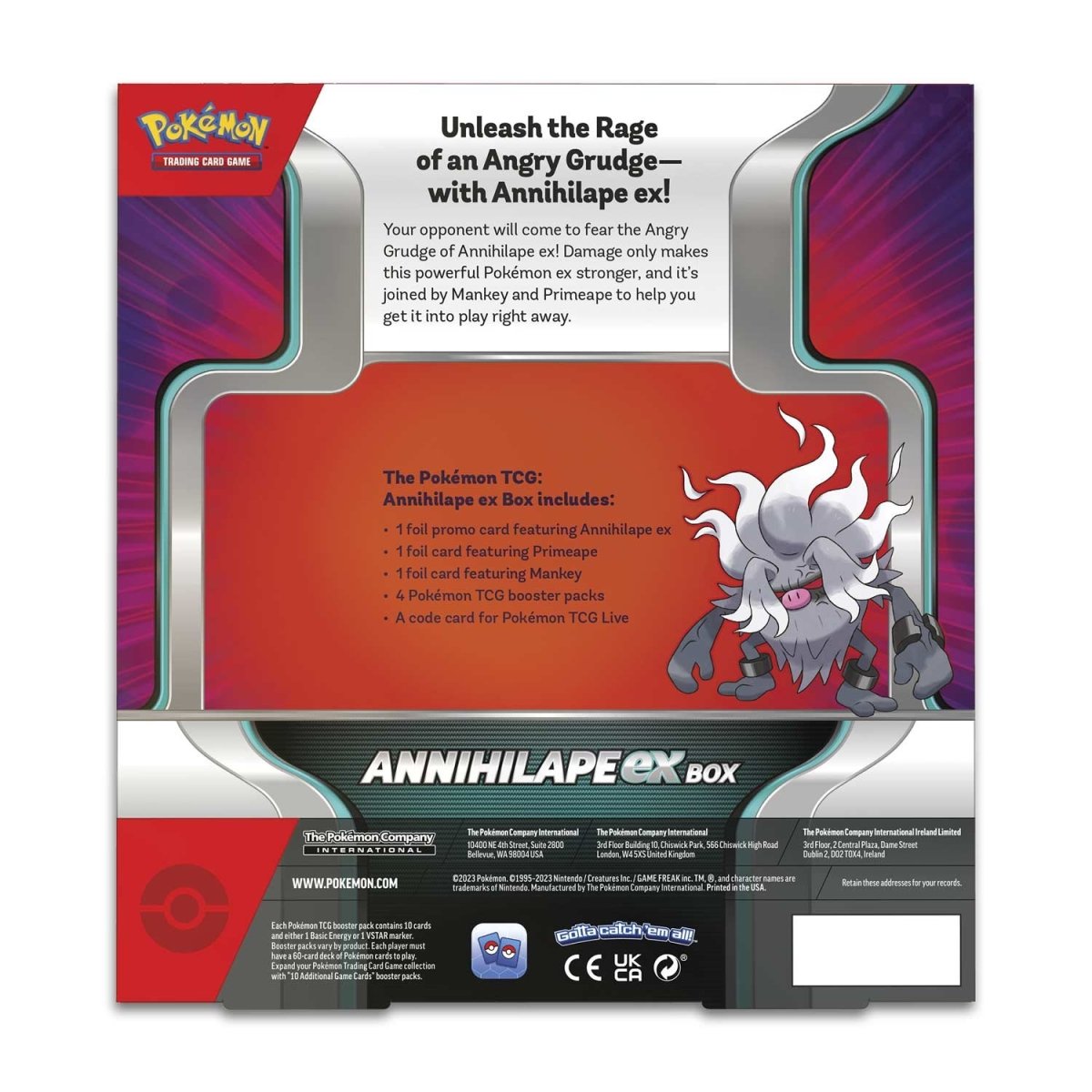 Pokemon Annihilape ex Collection Box back