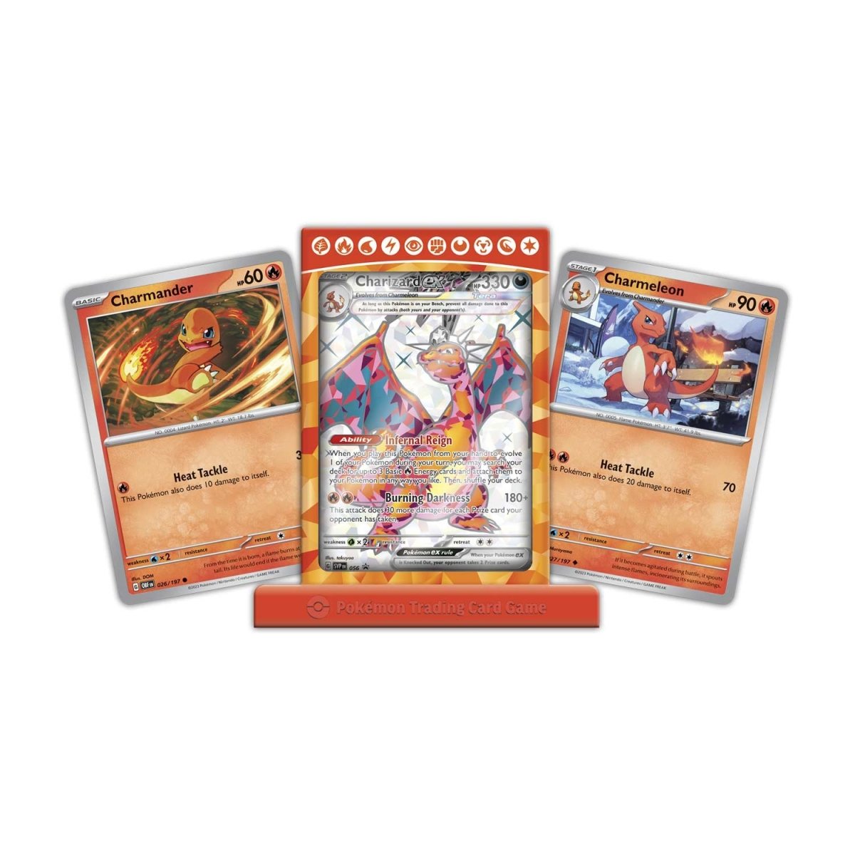 Pokemon Charizard ex box promo in card display