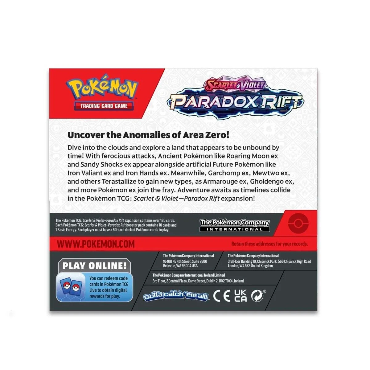 Pokemon Paradox Rift Booster Box back