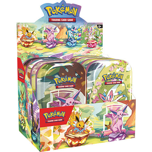 Pokemon Prismatic Evolutions Mini Tin Display Box