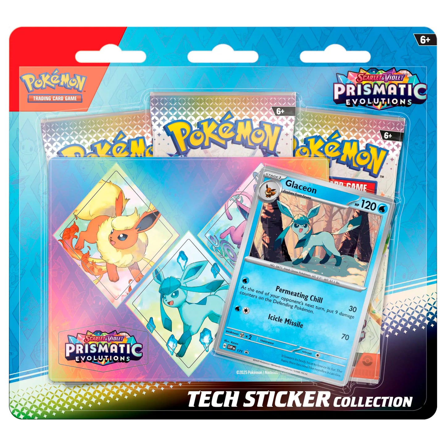 Prismatic Evolutions Glaceon Promo Tech Sticker Collection Blister