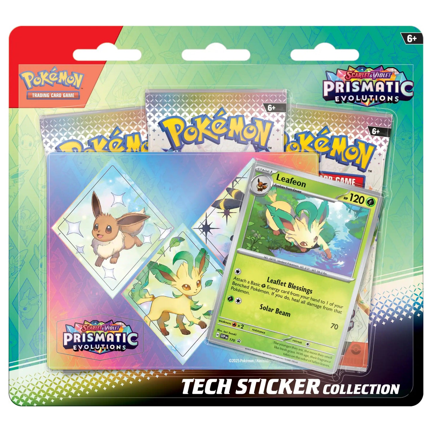 Prismatic Evolutions Leafeon Promo Tech Sticker Collection Blister