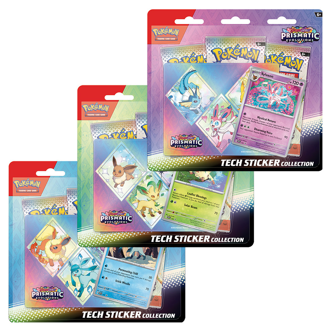 Pokemon Prismatic Evolutions Tech Sticker Collection Set