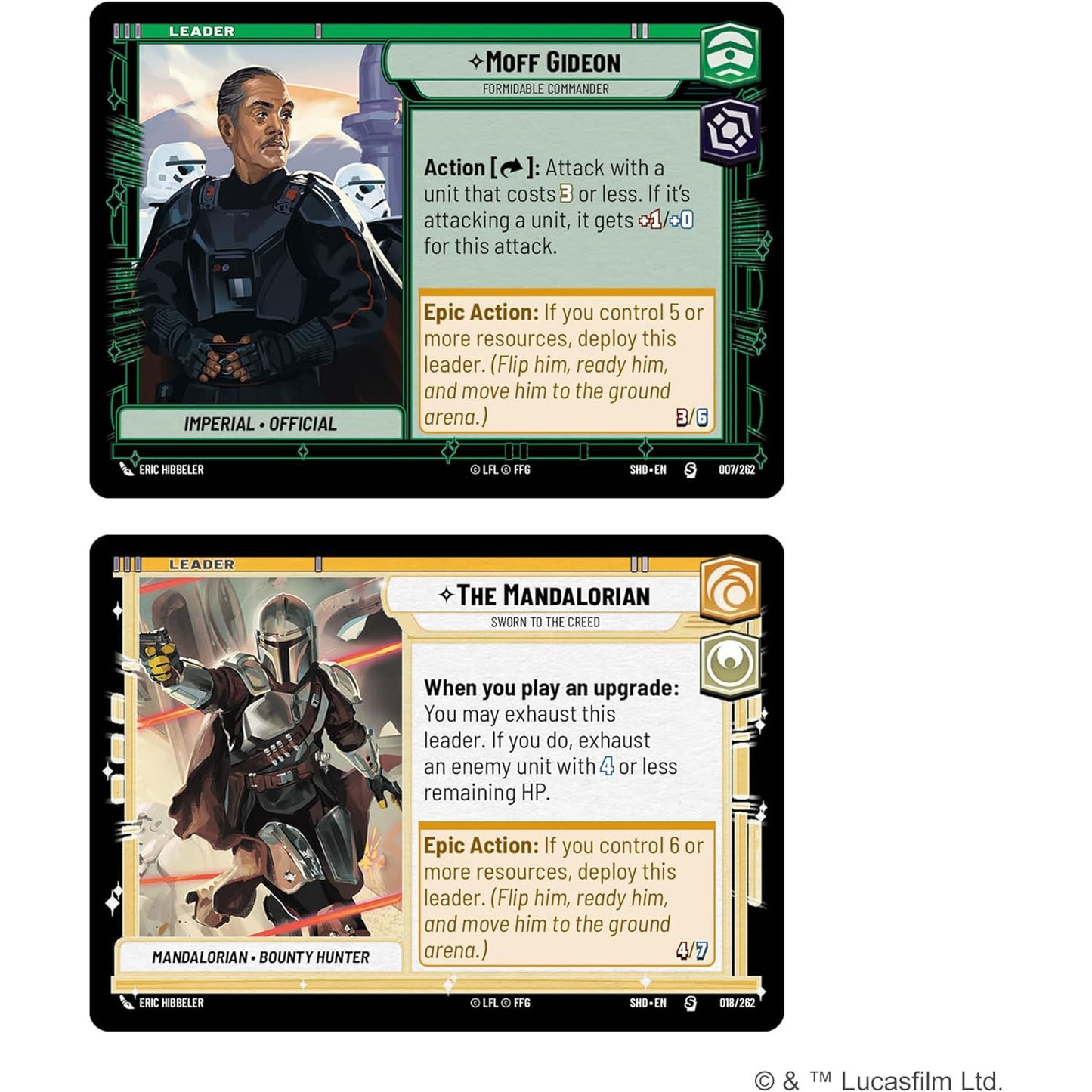 Shadows of the Galaxy Two Player Starter Leaders Moff Gideon and The Mandalorian