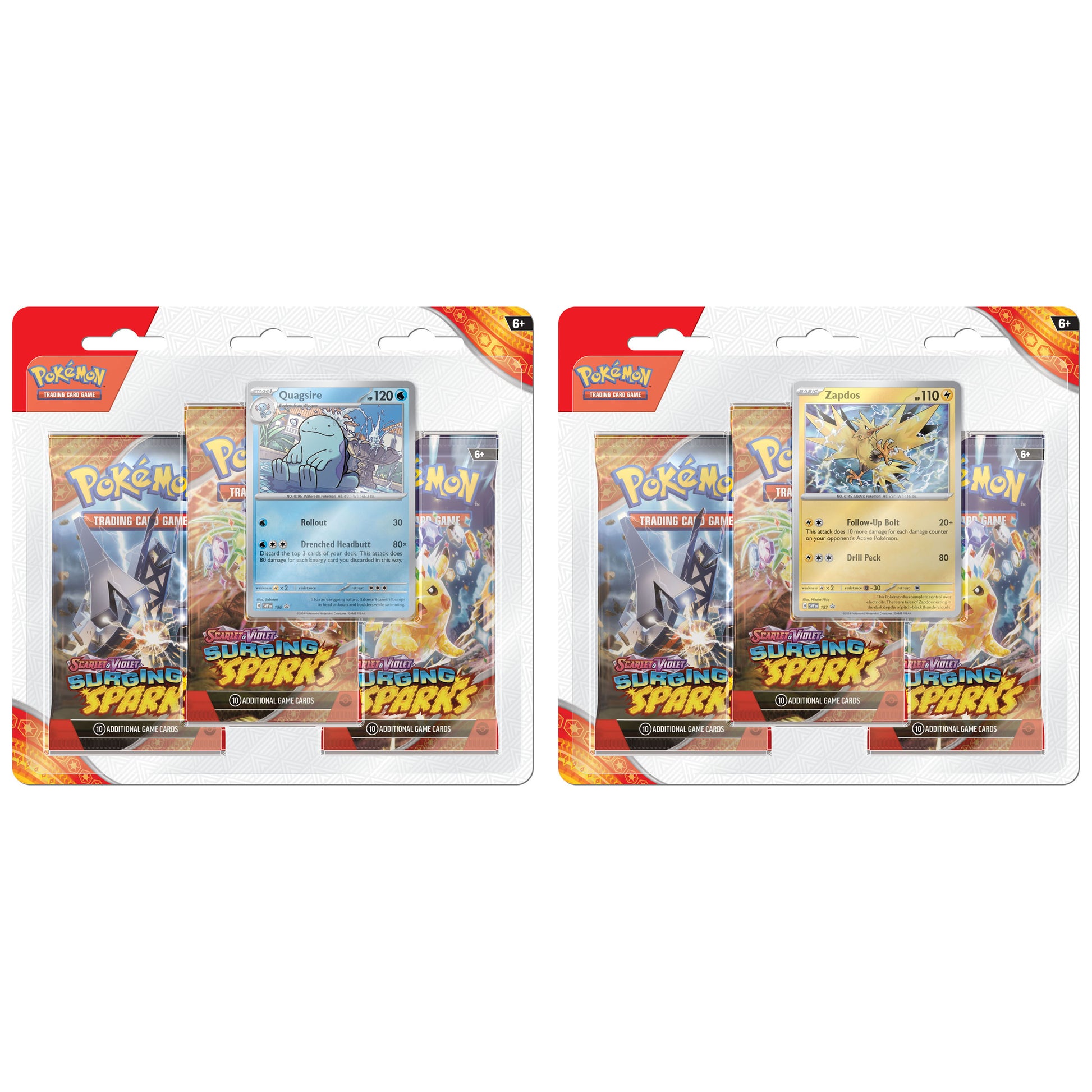 Pokemon Surging Sparks Triple Blister Pack Pair