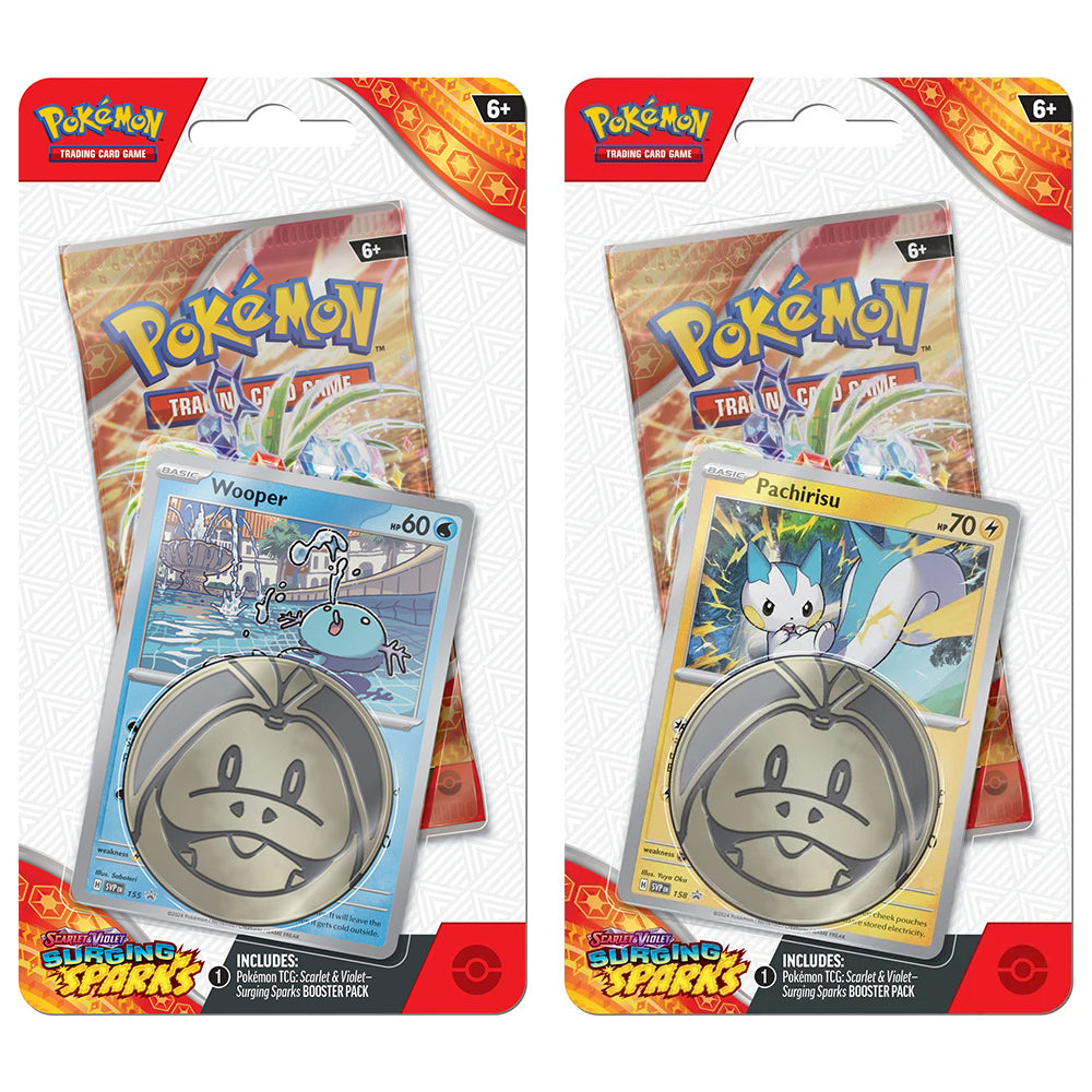 Pokemon Surging Sparks Checklane Blister Pack Pair