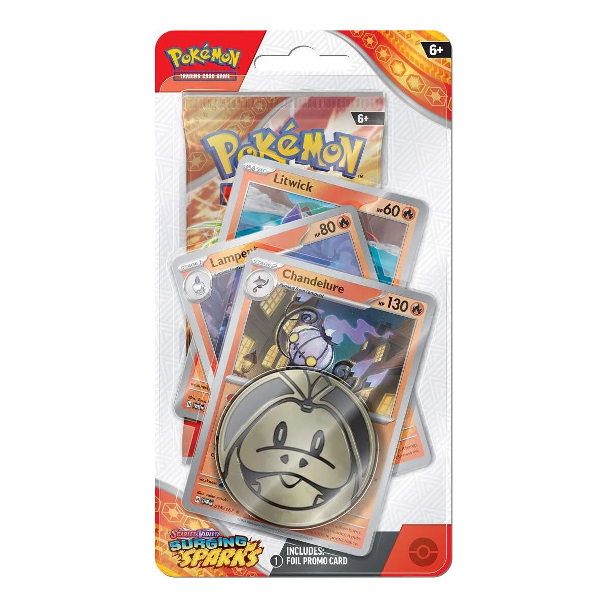 Pokemon Surging Sparks Chandelure Premium Checklane Blister