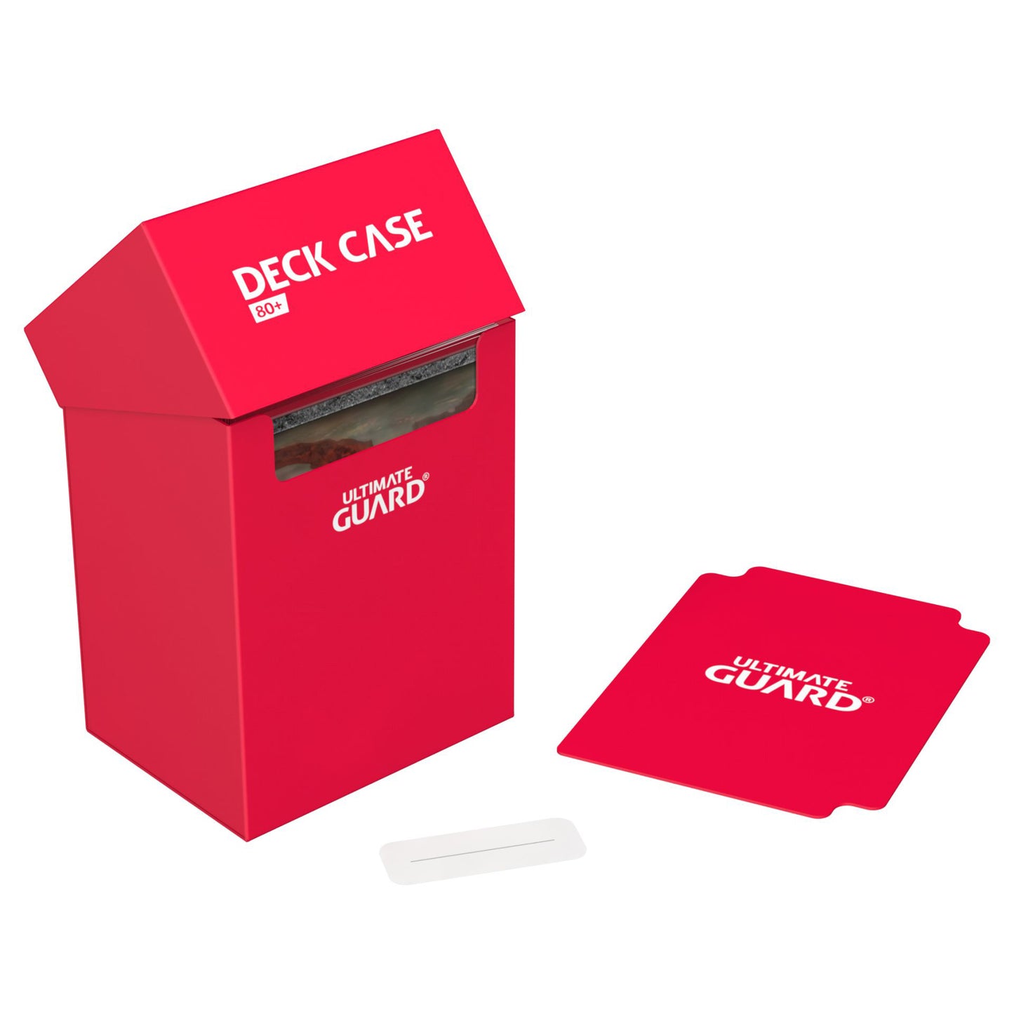 Ultimate Guard 80+ Red Deck Box with label and divider