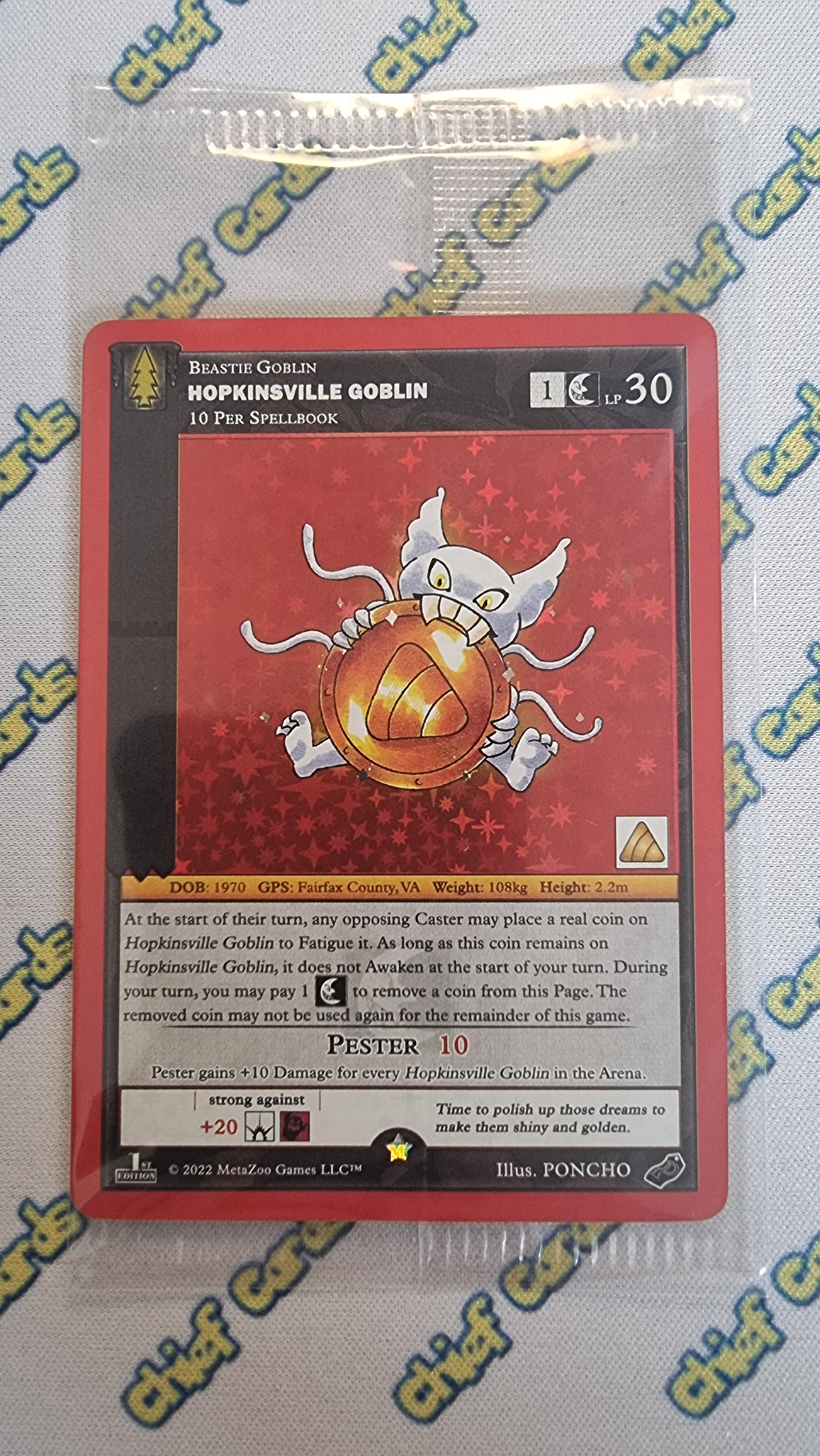 MetaZoo Hopkinsville Goblin Golden Distribution Promo Card Sealed