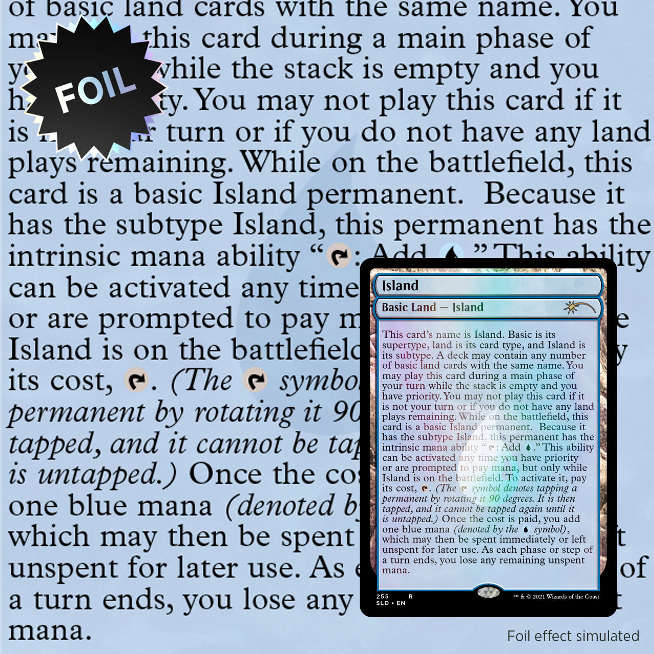 MTG The Full-Text Lands Foil Edition Secret Lair Card Island