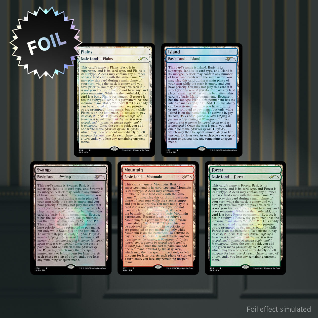 MTG The Full-Text Lands Foil Edition Secret Lair Cards