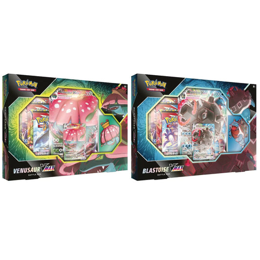 Pokemon Blastoise & Venusaur VMAX Battle Box Pair