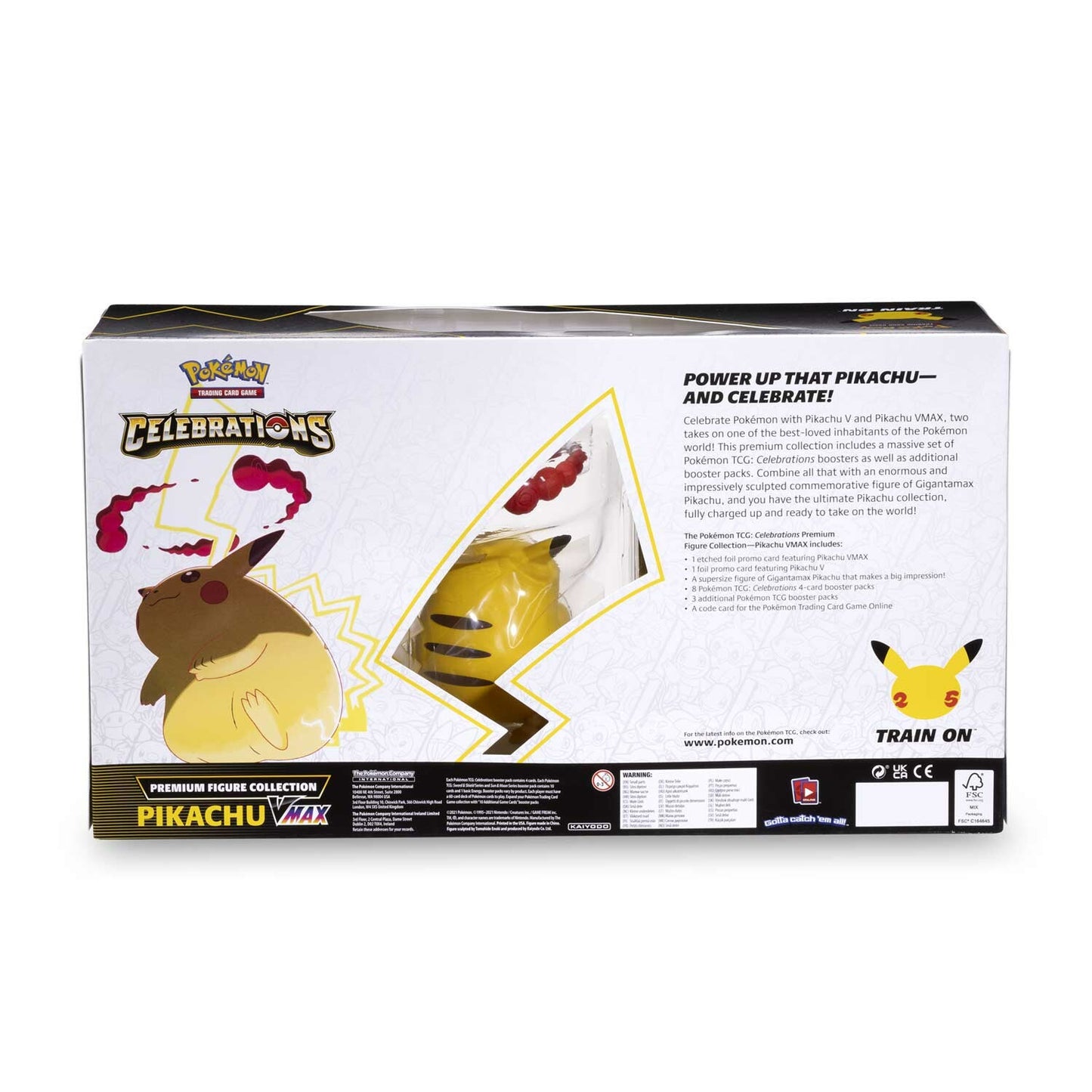 Pokemon 25th Anniversary Pikachu VMAX Box back