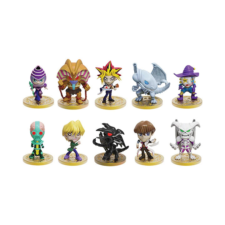 Series 1 Yu-Gi-Oh! minifigures include 10 characters: Jinzo, Exodia, Yami Yugi, Dark Magician, Seto Kaiba, Joey Wheeler, Saggi the Dark Clown, Blue-Eyes White Dragon, Summoned Skull, and Red-Eyes Black Dragon!