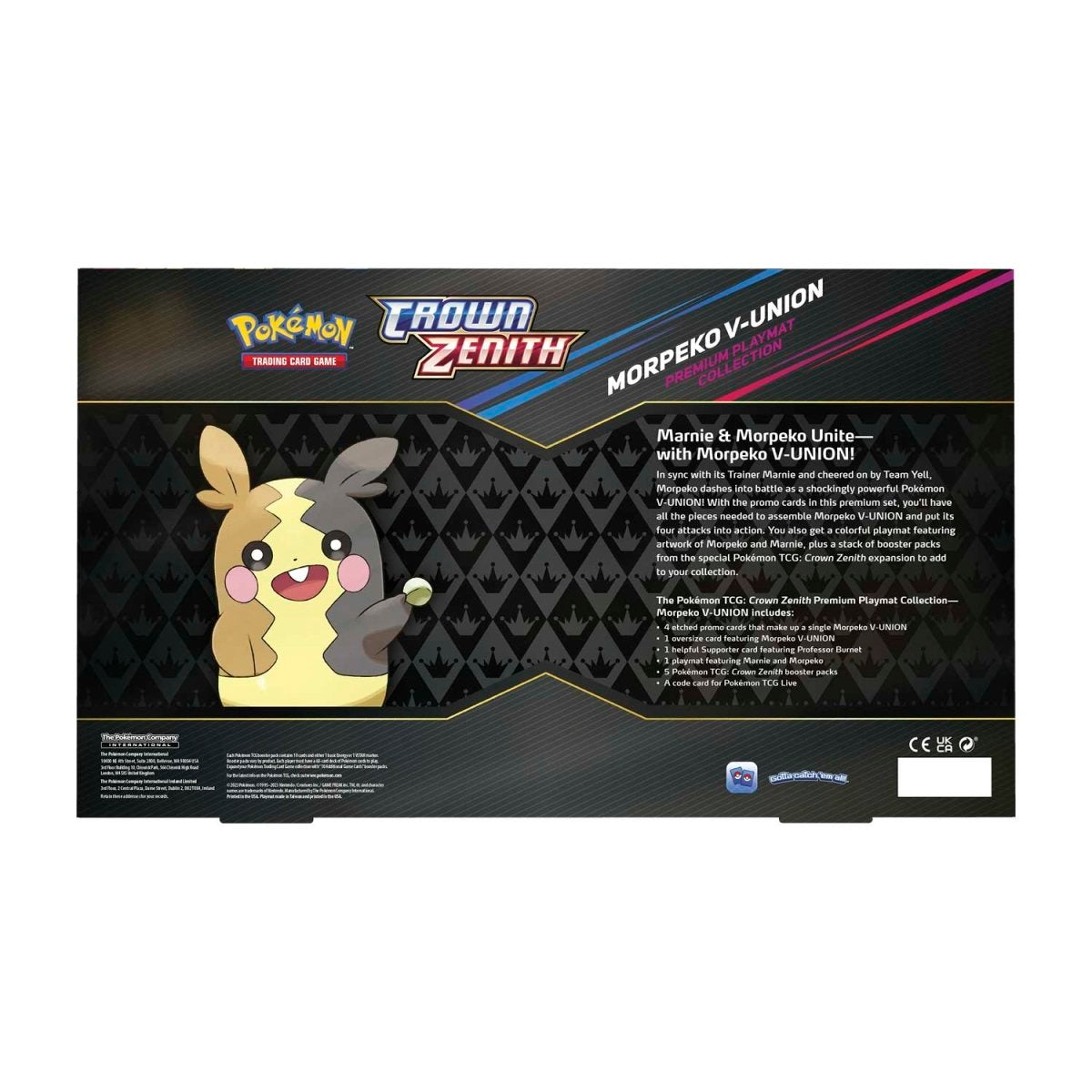 Pokemon Crown Zenith Morpeko V Union Playmat Box back