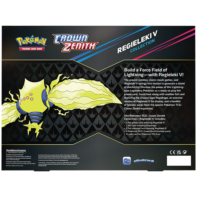 Pokemon TCG Crown Zenith Regieleki Collection Box back