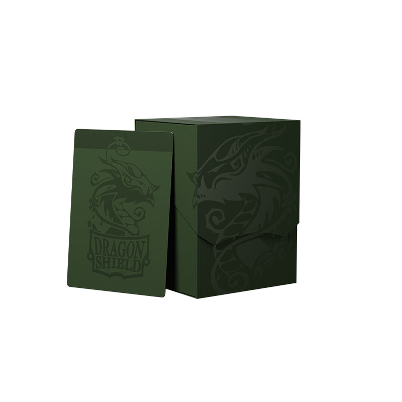 Dragon Shield Deck Box Forest Green fits 100 single sleeved or 80 double sleeved cards and fits inside large Nest box or Magic Carpet