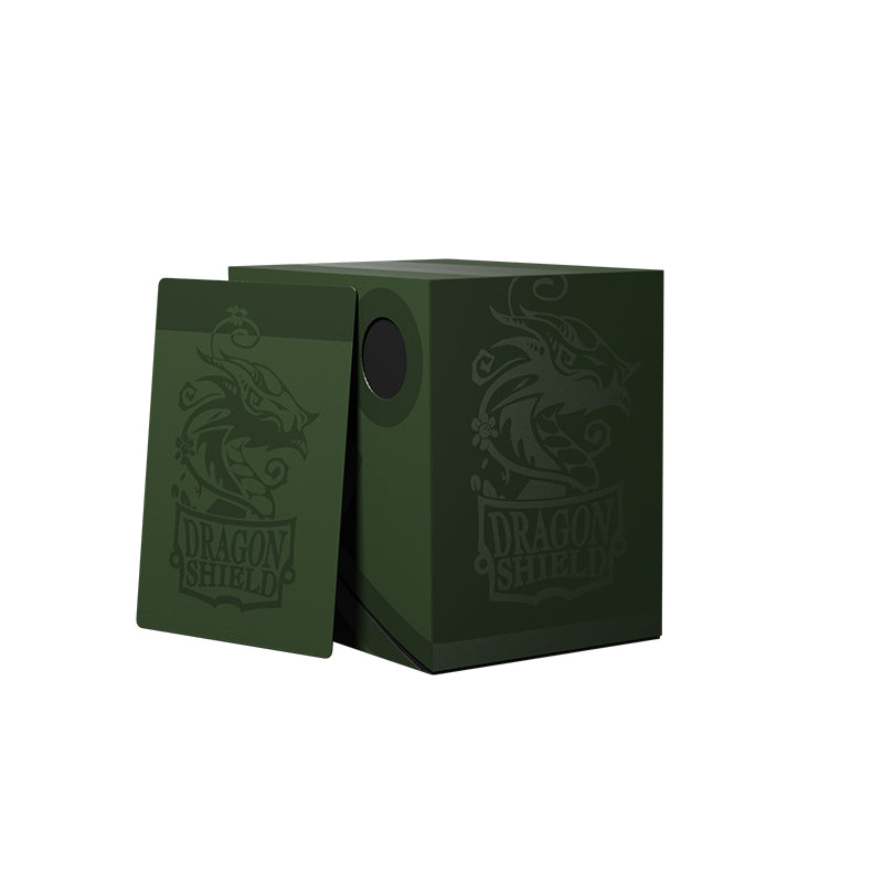 Dragon Shield Double Deck Box Forest Green fits 150 single sleeved or 120 double sleeved cards and fits inside large Nest box or Magic Carpet