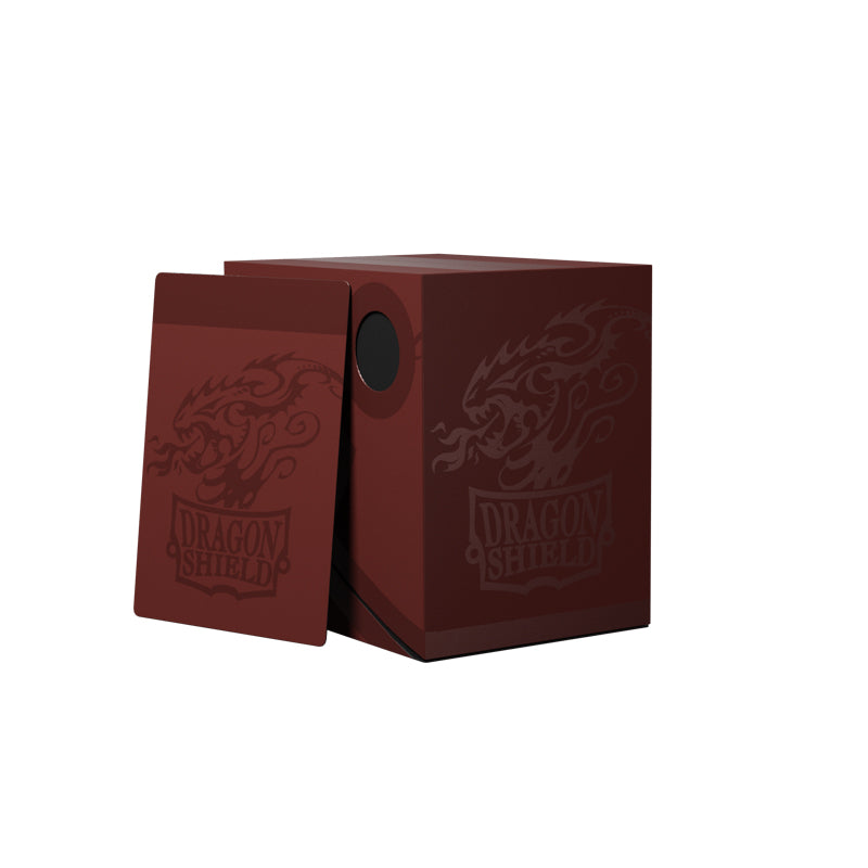 Dragon Shield Double Deck Box Blood Red fits 150 single sleeved or 120 double sleeved cards and fits inside large Nest box or Magic Carpet