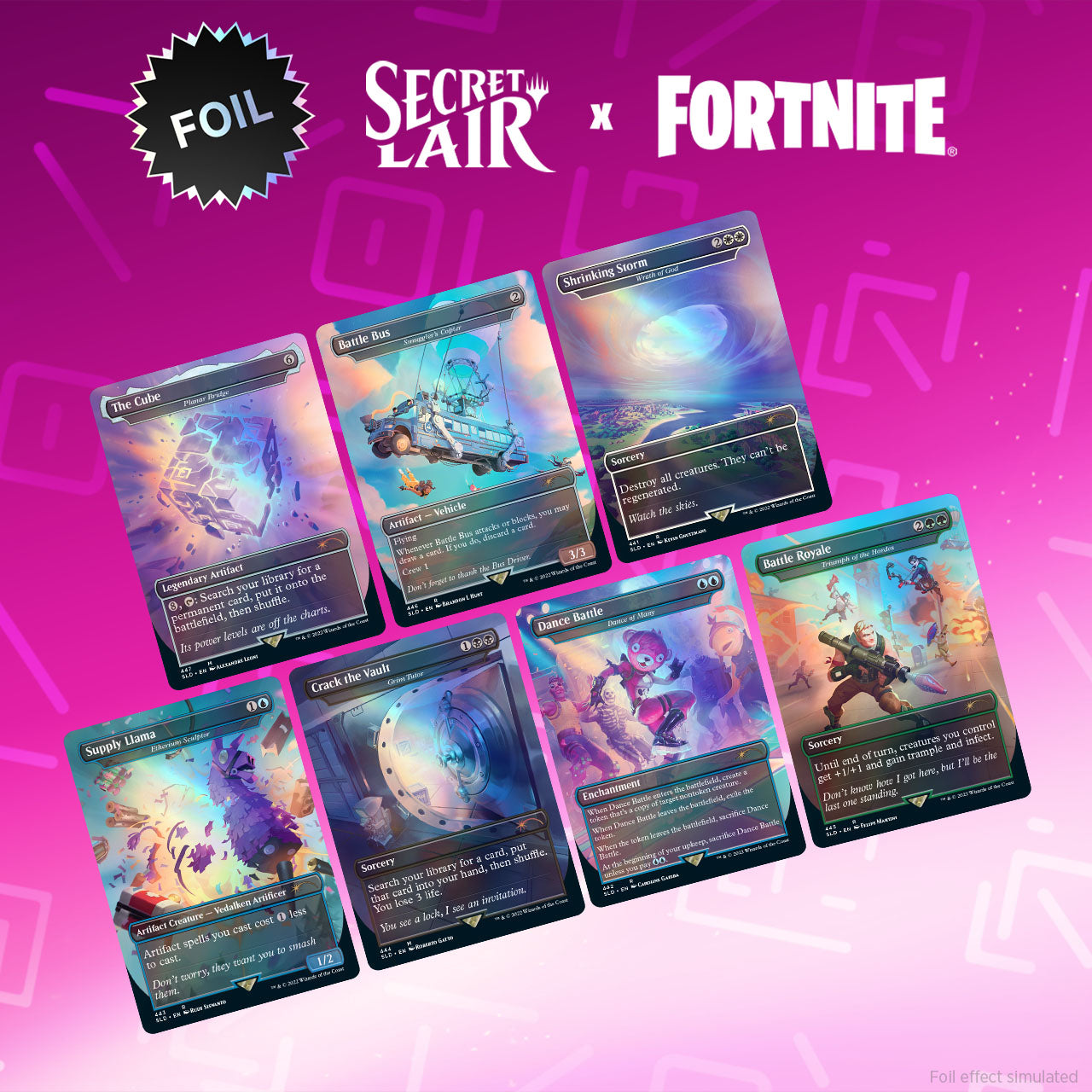 MTG x FORTNITE Secret Lair Foil Edition Cards