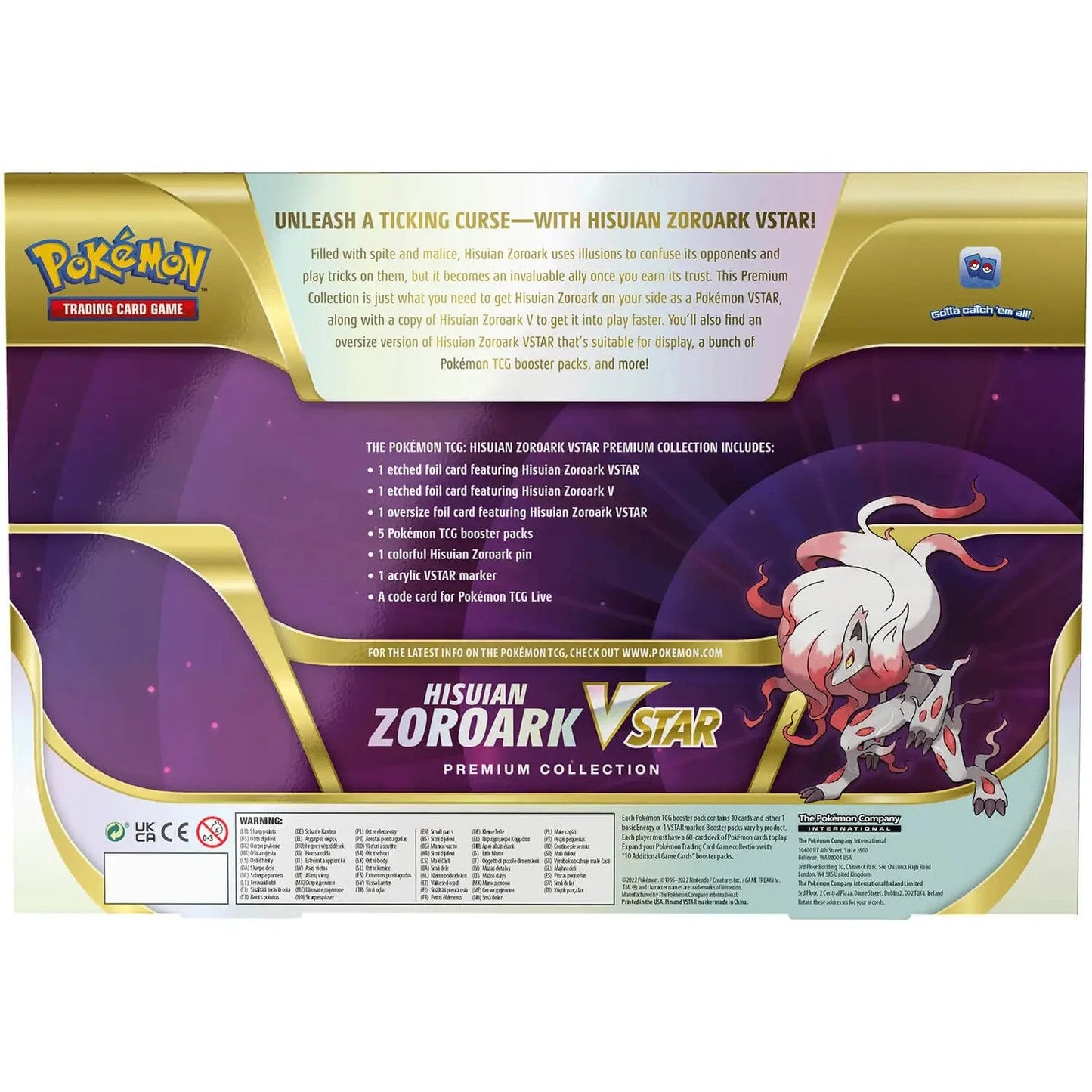 Pokemon Hisuian Zoroak VSTAR Premium Collection Contents
