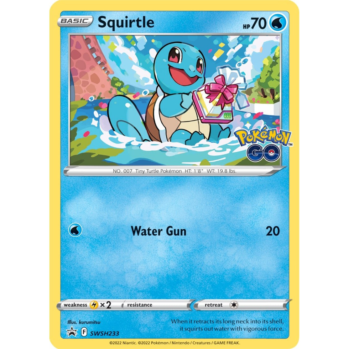 Pokemon GO Squirtle Pin Collection Promo Card SWSH231